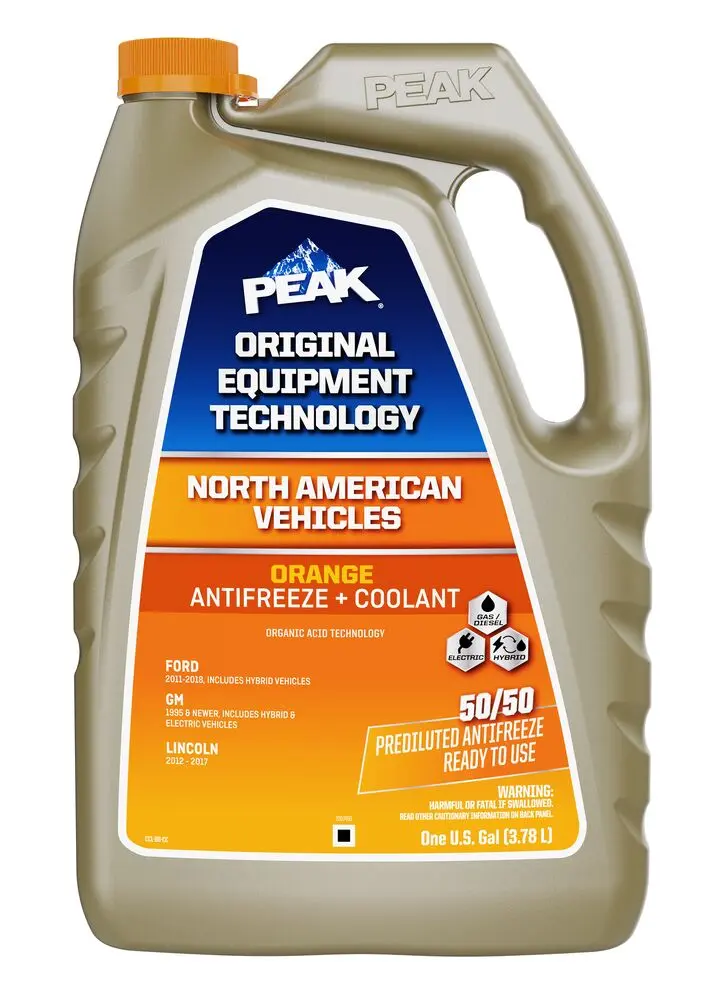 Coolant Verde OEM NARANJA 50% PEAK Autos Americanos (FORD, CHEVROLET, DODGE, JEEP)